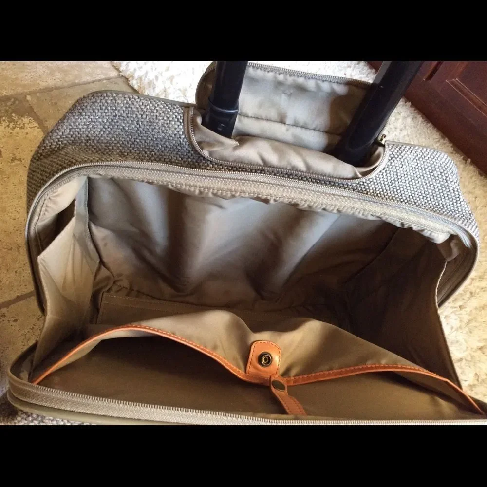 Vintage Hartmann Mobile Office tweed/leather Wheeled Carry On Bag
